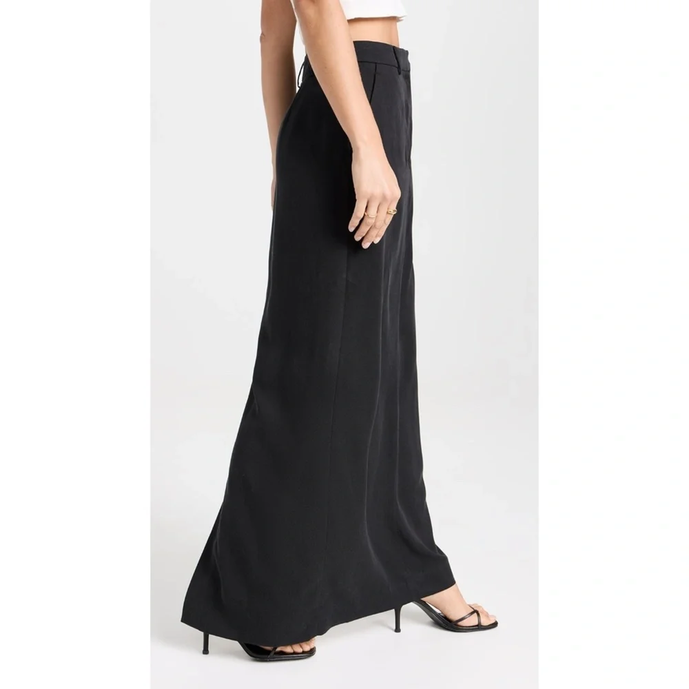 NEW Reformation Cairo Mid Rise Maxi Skirt Black 8